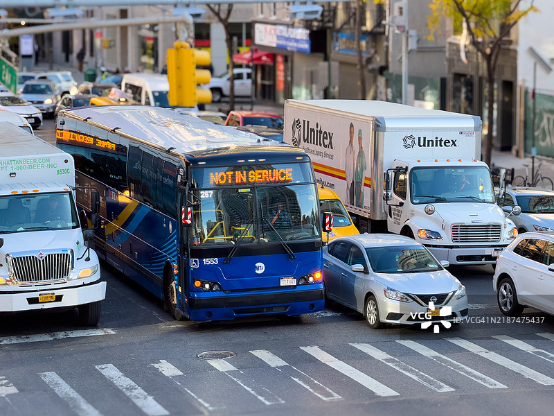 曼哈顿中城高峰时段交通图片素材