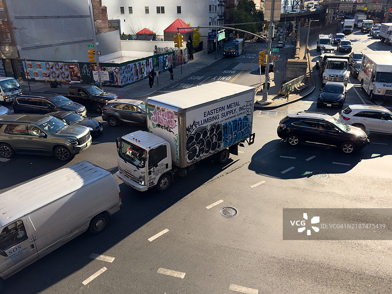 曼哈顿中城59街桥的高峰时段交通图片素材