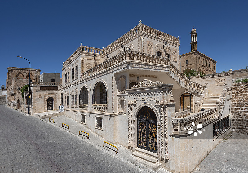 土耳其马尔丁省米迪亚特的石头房屋图片素材