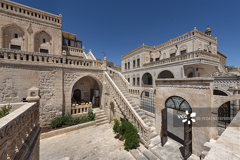 土耳其马尔丁省米迪亚特的石头房屋图片素材