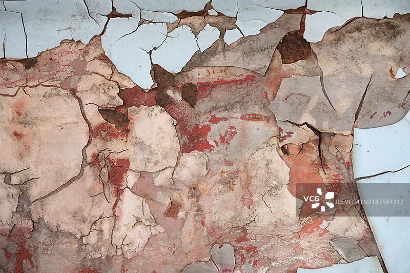 剥落的油漆和生锈的纹理图片素材