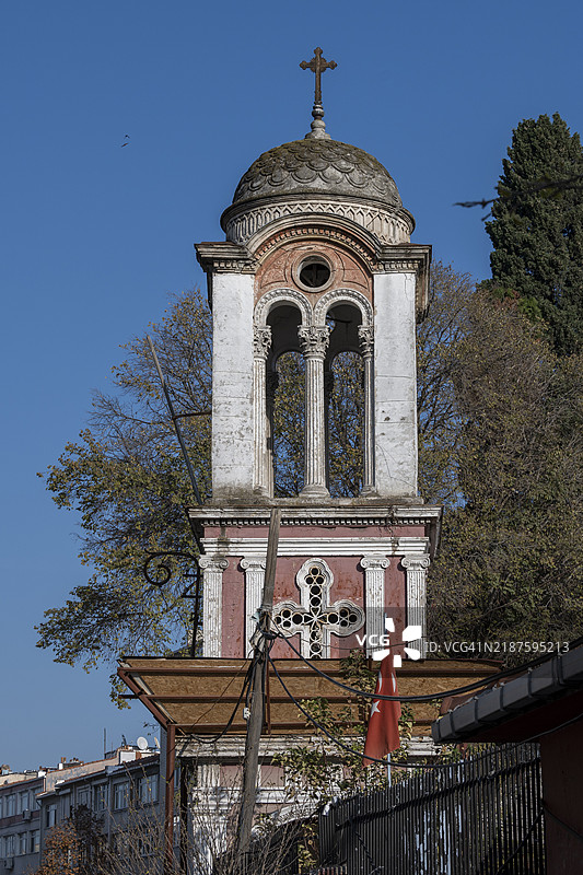 伊斯坦布尔伊姆拉霍尔的哈吉亚·康斯坦丁诺斯希腊东正教教堂图片素材