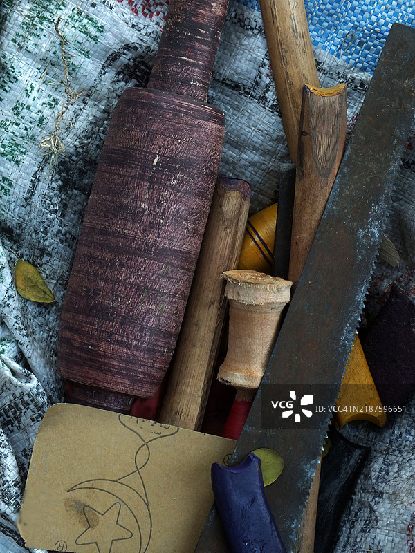 来自信德的各种纺织品和手工艺品图片素材