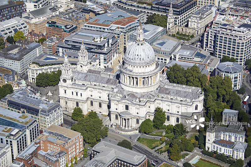 圣保罗大教堂的航拍图像图片素材
