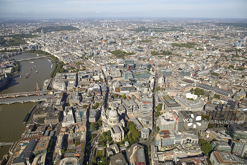 圣保罗大教堂的航拍图像图片素材