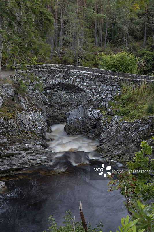 苏格兰皮特洛赫里布鲁尔瀑布森林保护区的瀑布图片素材