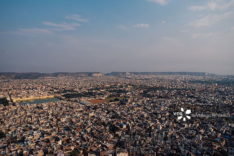 从纳哈加尔堡俯瞰的斋浦尔市图片素材