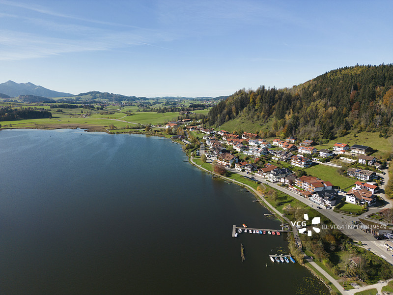 霍普芬湖的鸟瞰图图片素材