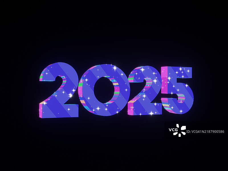 2025五彩缤纷的快乐新年图片素材