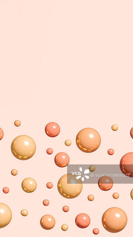 闪亮的球体漂浮在柔和的背景上：一种现代而优雅的抽象构图图片素材