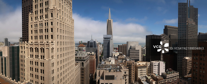 宽广城市天际线中的高楼大厦图片素材