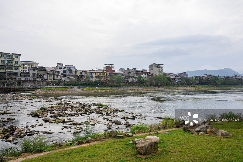 中国福建南平浦城县的乡村、河流和村庄图片素材