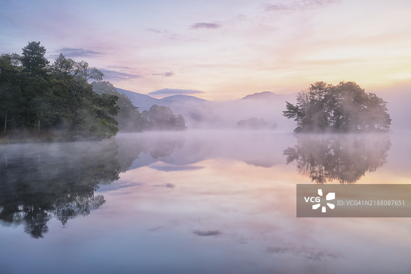 小野川湖晨景图片素材