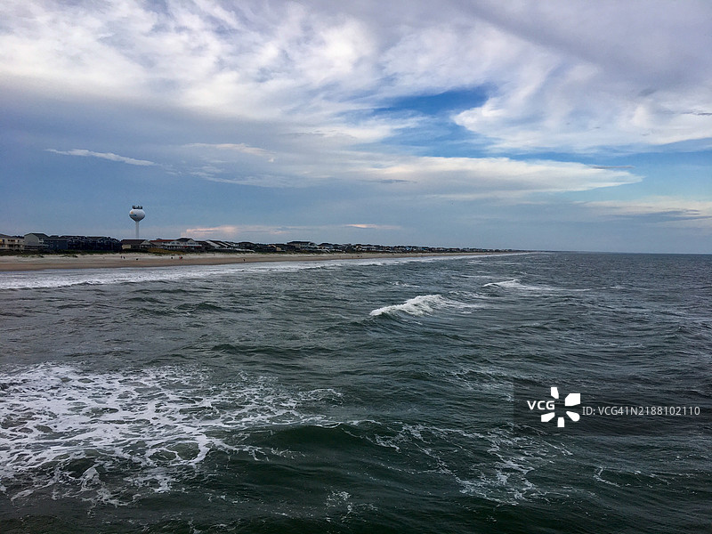 北卡罗来纳州的海洋与天空的美丽景色， 美国图片素材