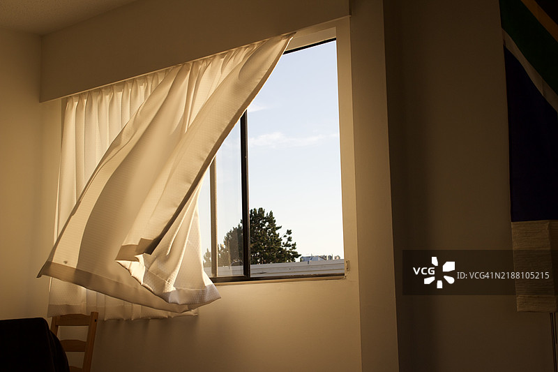 家中窗帘的特写图片素材