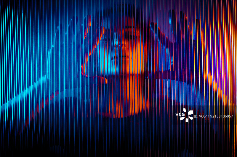 涂有荧光妆容的女性，旧金山，加利福尼亚州，美国图片素材