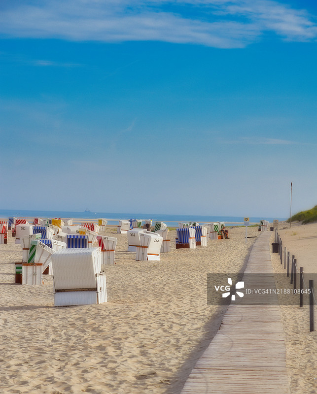 海滩与蓝天的景色图片素材