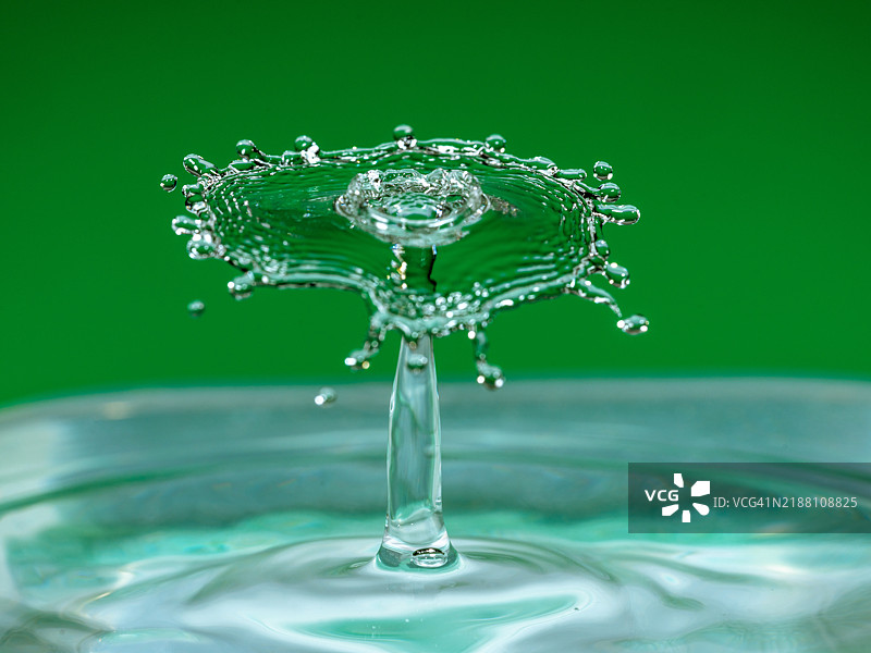 水中水滴溅起的特写镜头图片素材