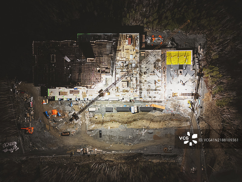 夜间施工现场图片素材