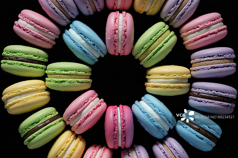 一张色彩鲜艳的马卡龙照片图片素材