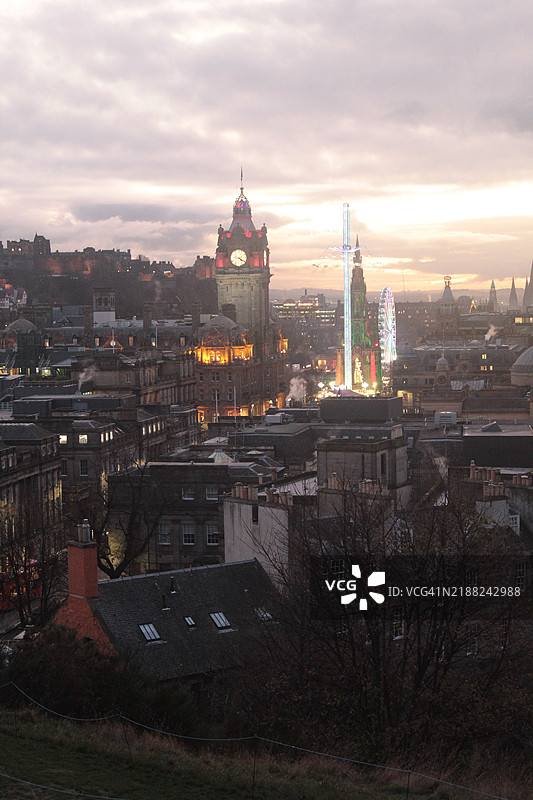 城市建筑的高角度视图图片素材