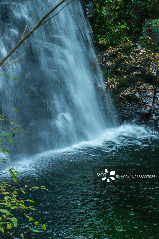 水帘。长时间曝光的瀑布摄影（快门速度1/25秒）图片素材