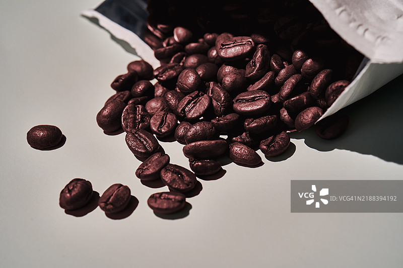 一包咖啡豆。图片素材