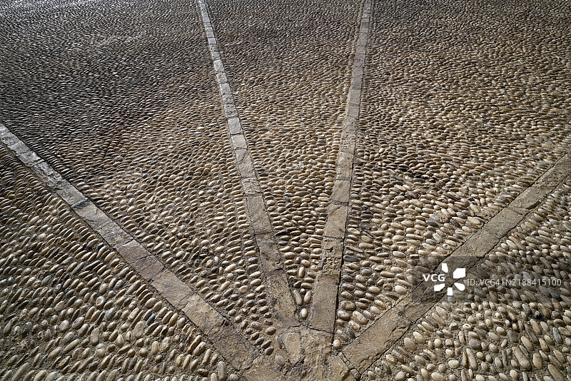 阿利坎特西班牙的阿尔特亚土壤滚石马赛克地板图片素材