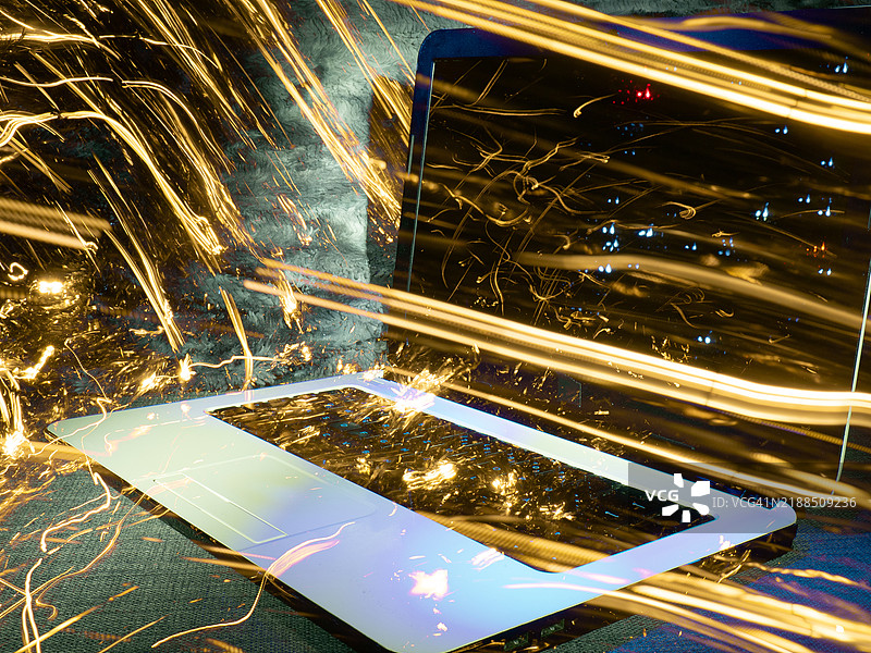 全球连接与数据流动概念。概念性想法。图片素材