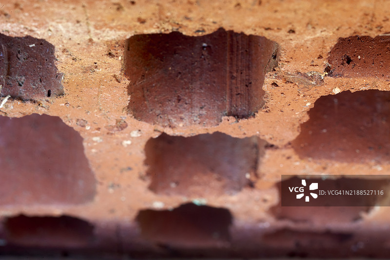 透视孔砖的内部结构特写图片素材
