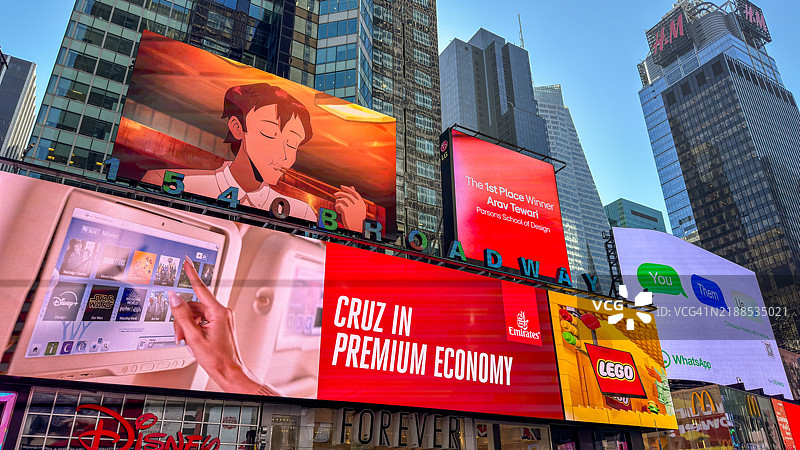 纽约市时代广场的数字屏幕和广告牌广告图片素材