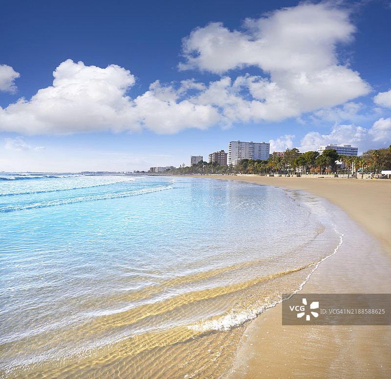 西班牙卡斯特利翁的贝尼卡西姆沃拉马尔海滩图片素材