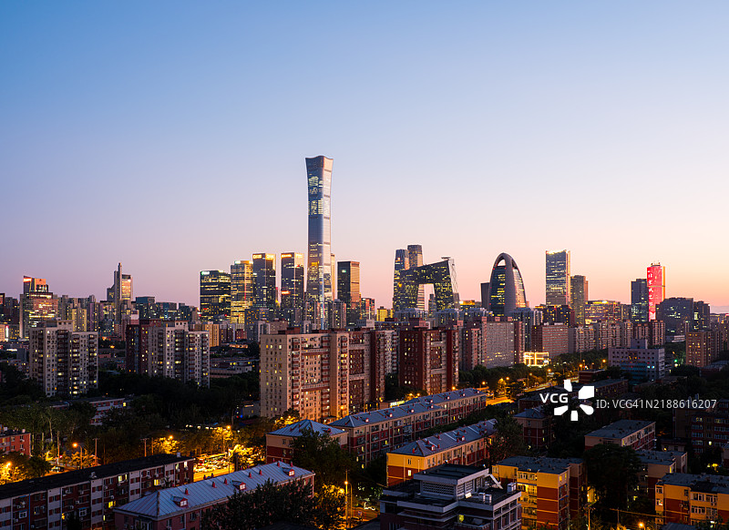 美丽的北京天际线图片素材