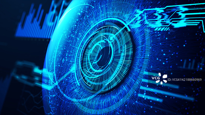 眼睛与未来科技数据图片素材