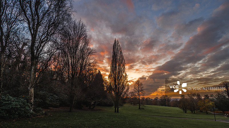 温布利和北伦敦的日落。图片素材