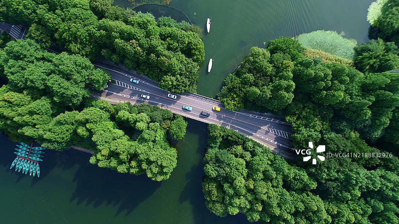 杨公堤，西湖，杭州，中国，亚洲。图片素材