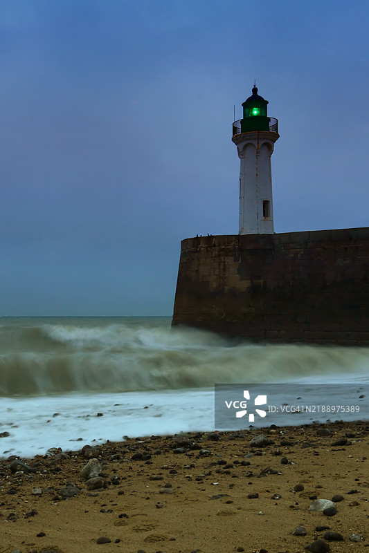 诺曼底，法国圣瓦莱里灯塔图片素材