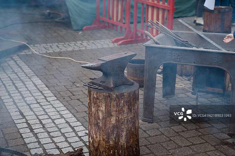 阿尔萨斯里博维尔著名的中世纪圣诞市场图片素材