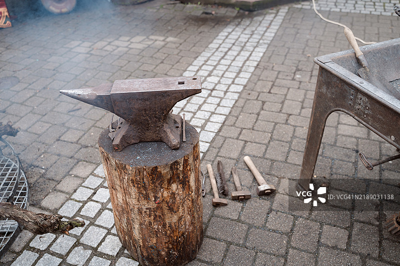 阿尔萨斯里博维尔著名的中世纪圣诞市场图片素材