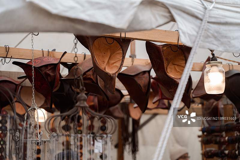 著名的阿尔萨斯里博维尔中世纪圣诞市场图片素材