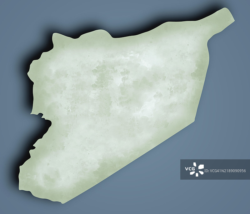 叙利亚简化地图，带有细腻纹理图片素材