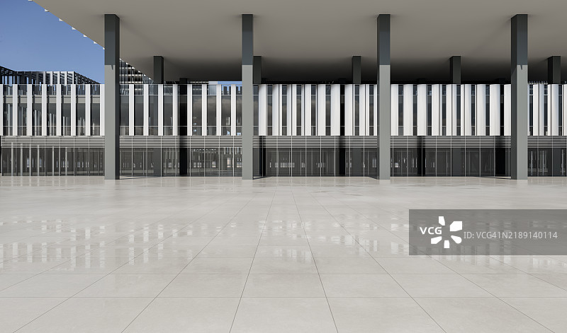 现代建筑间的空旷庭院图片素材