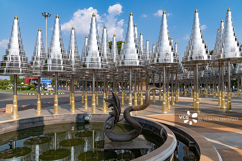 拉玛一世纪念碑的喷泉图片素材