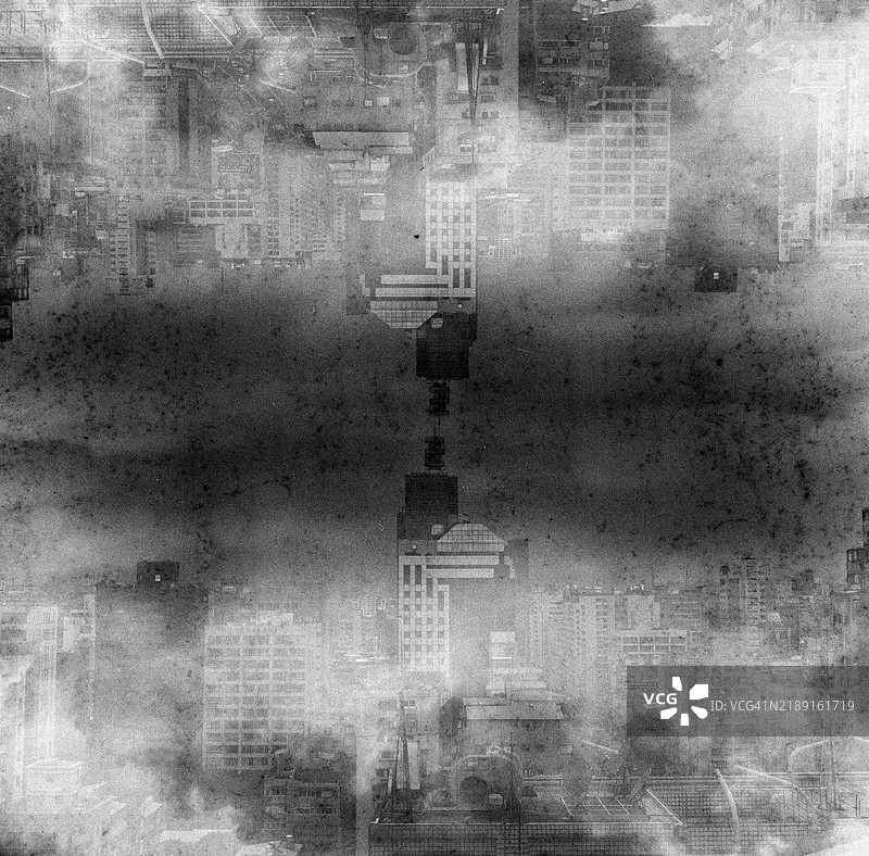 城市的双重曝光照片图片素材