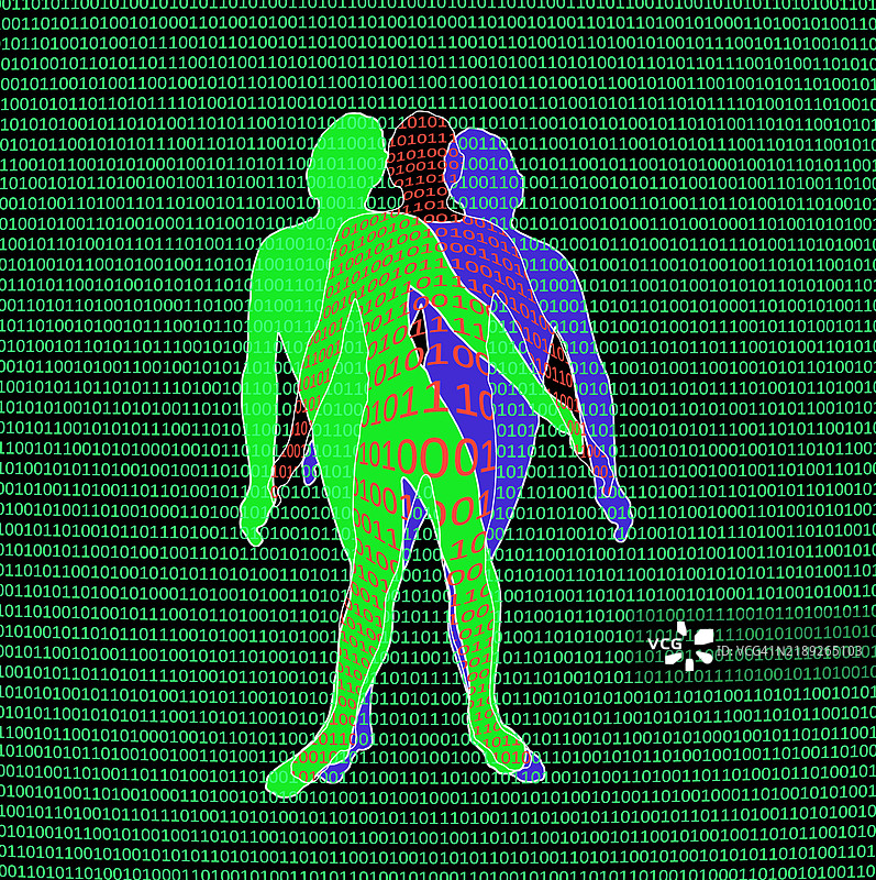 二元人，概念插图图片素材