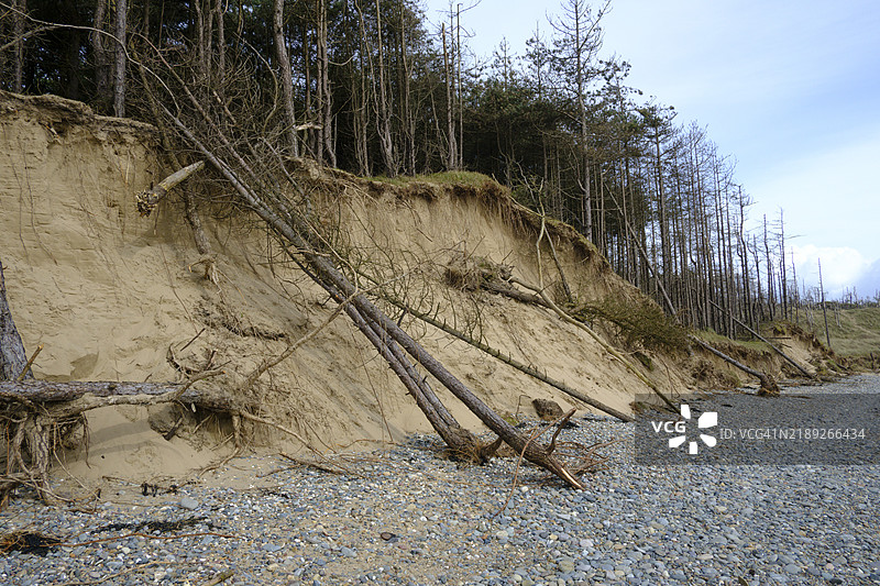 威尔士安格尔西的海岸侵蚀图片素材
