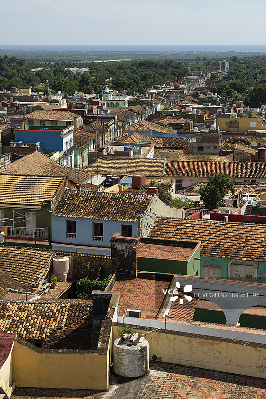 古巴。特立尼达的高空视角。图片素材