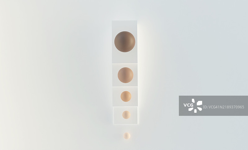 不同大小和颜色的球体形成视觉错觉图片素材