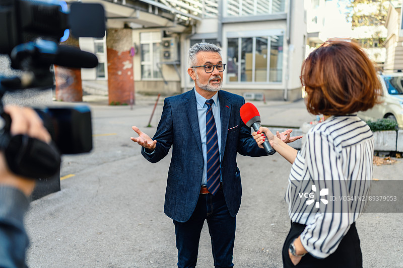 新闻采访。图片素材