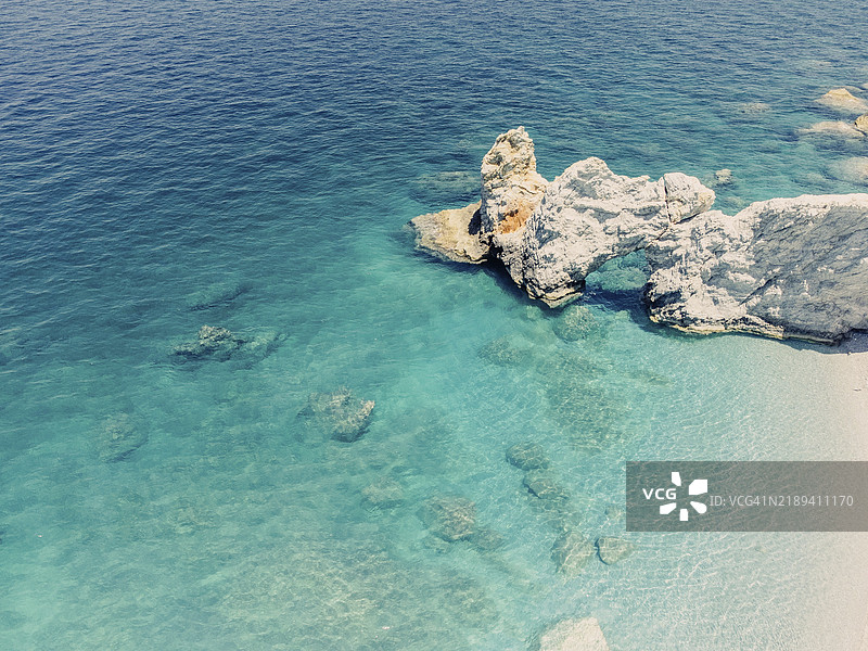 希腊斯基亚索斯岛美丽的拉拉里亚海滩，希腊，欧洲图片素材